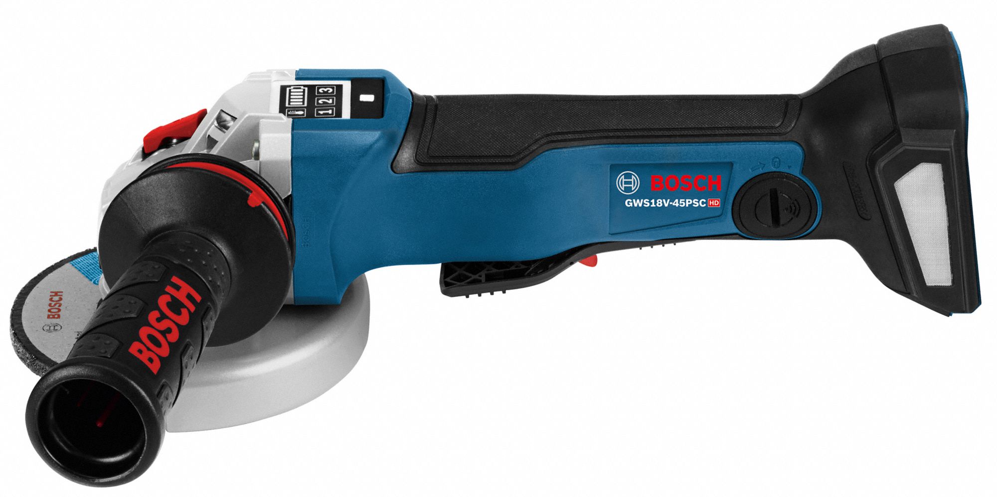 BOSCH 4 1/2 in Cordless Angle Grinder Kit, 18.0 V Voltage, 9,000 RPM No ...