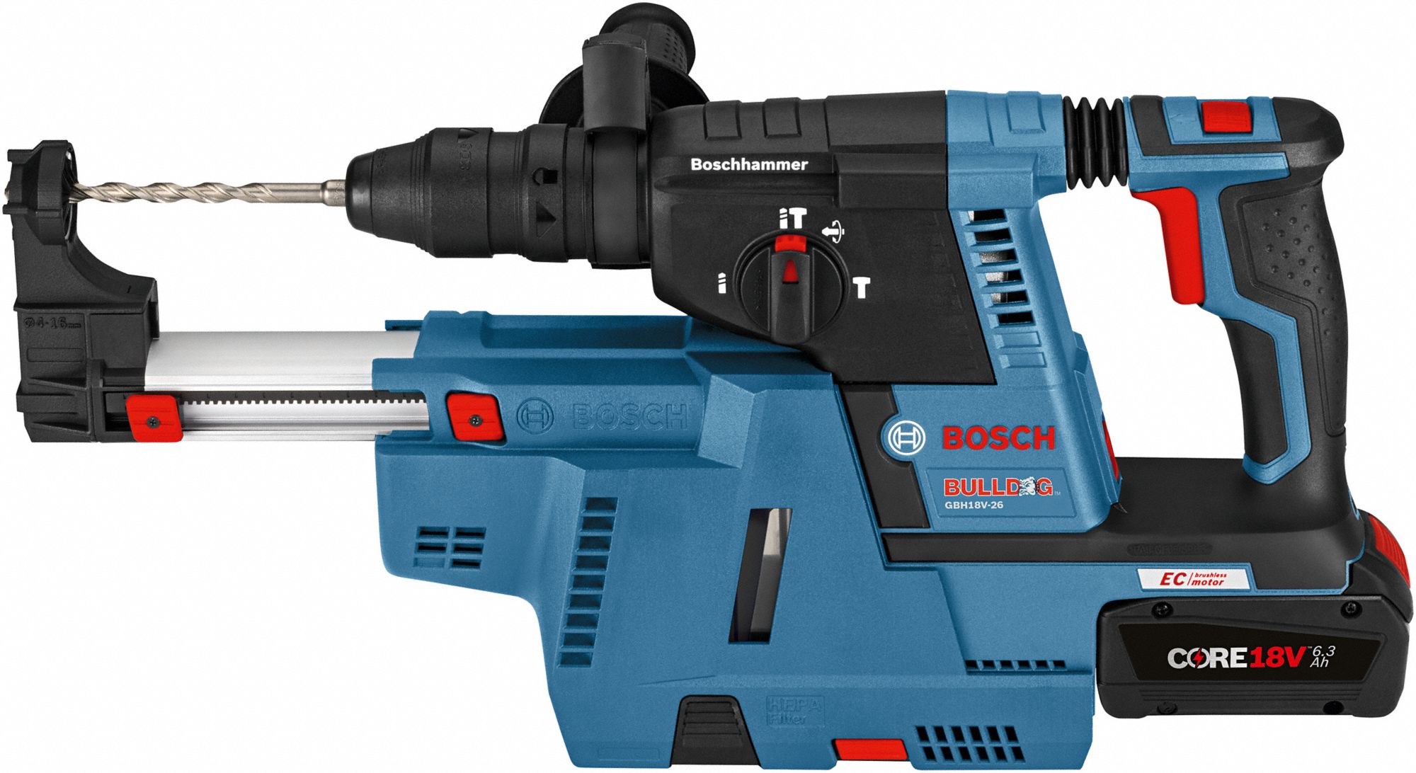 BOSCH SDSplus Cordless Hammer Drill Kit, 18.0 V Voltage, Battery