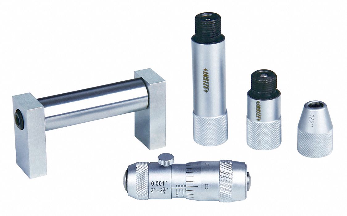 Mechanical Tubular-Rod Inside Micrometer: 2 in to 12 in, 1 Micrometers, +/-0.0007 in Accuracy