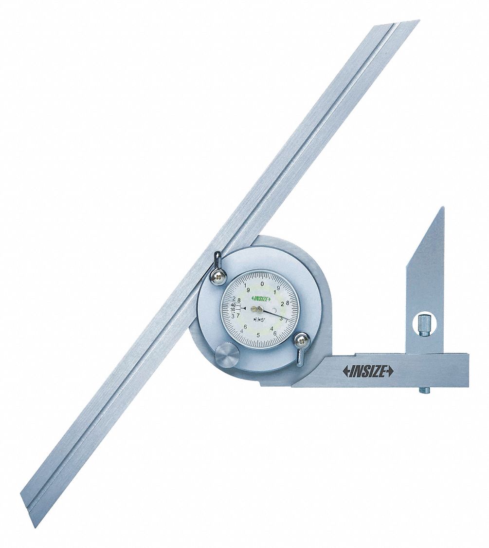 INSIZE Bevel Protractor, Operation Type Mechanical, Range 0° to 360