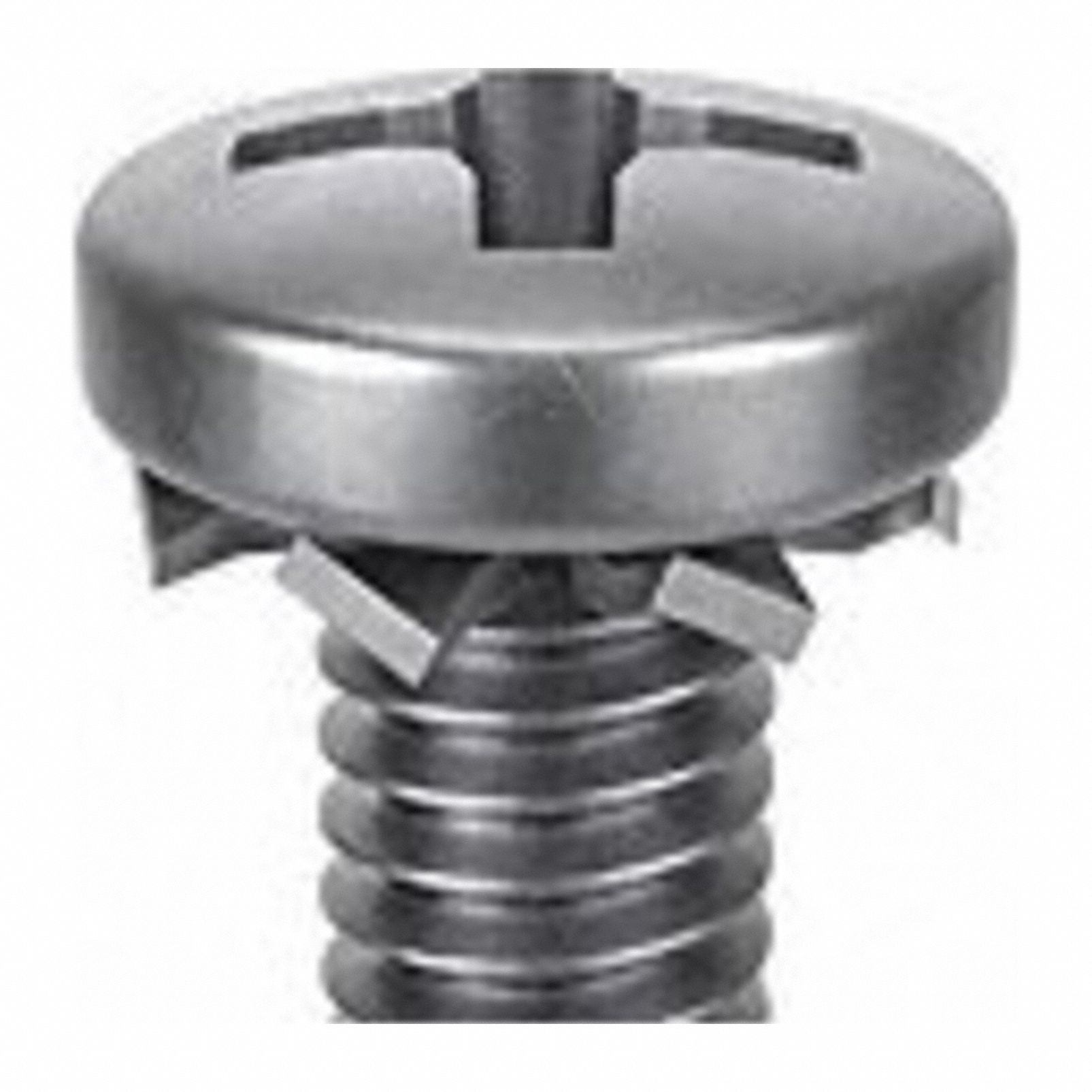 SEMS Screw: External Tooth, M3x0.50 Thread Size, 8 mm Lg, Stainless Steel, Passivated, Pan, 25 PK