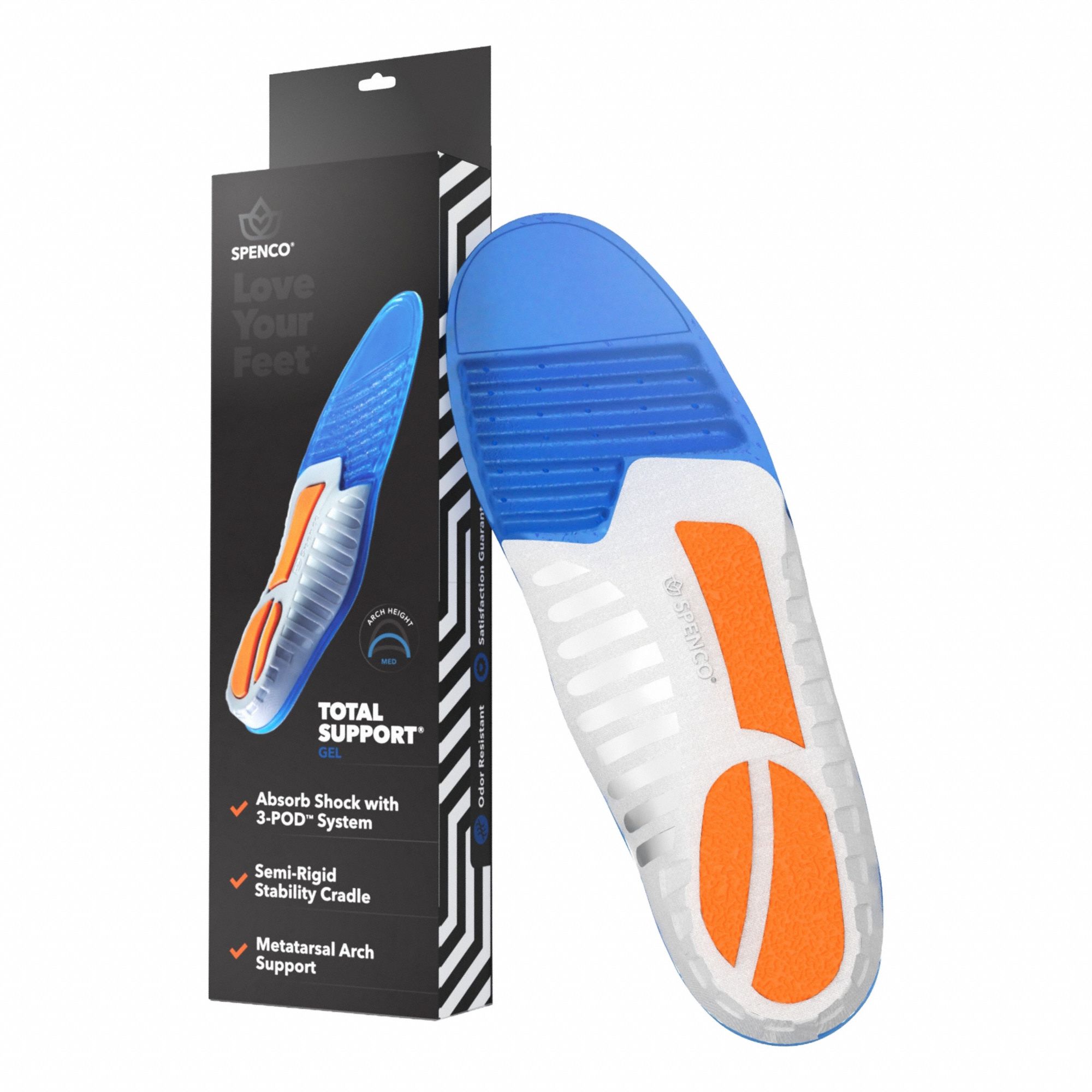 Insole Bl Org Slvr Rnd Unisex 14to151/2