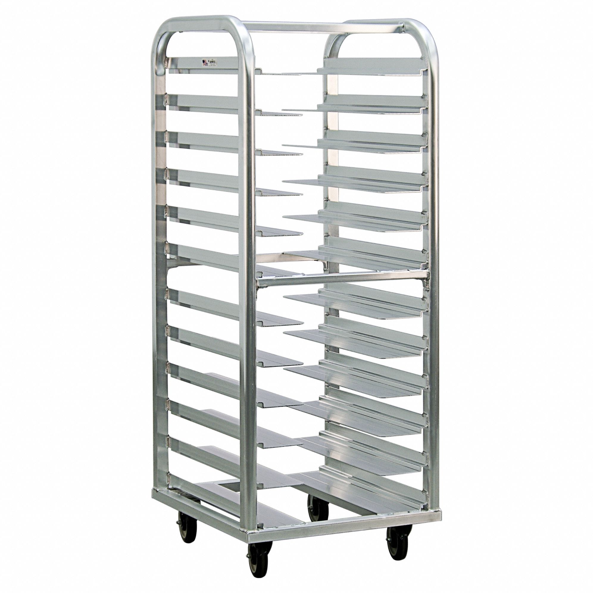 Stepped-Angle Roll-In Pan Rack: 13 Slots, 4 1/2 in Betw Shelves, 26 in Wd, 4635