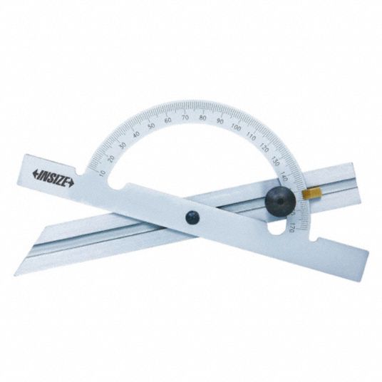 INSIZE Manual-Reading Protractor, Operation Type Mechanical, Range 10 ...