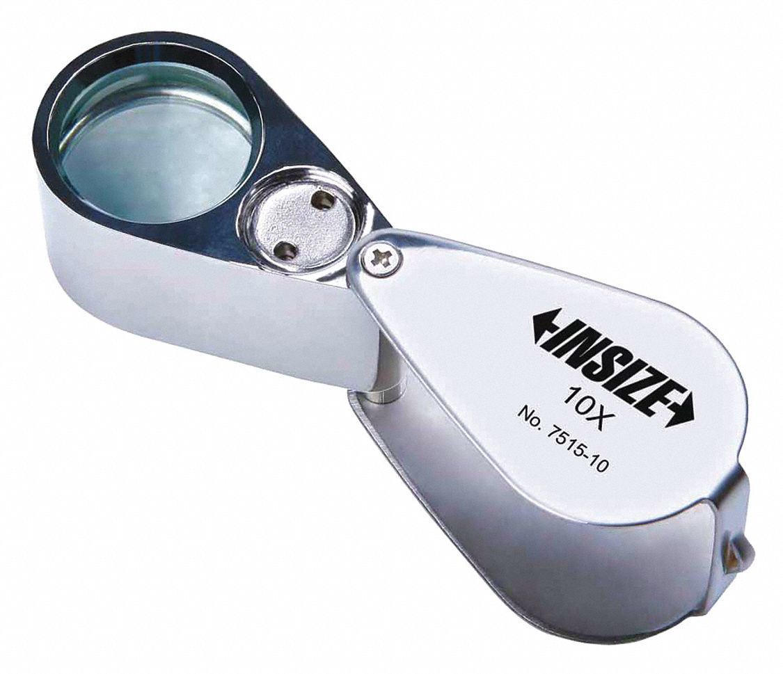 INSIZE Illuminated Magnifier, Power 10X, Lens Diameter 21 mm, Lens