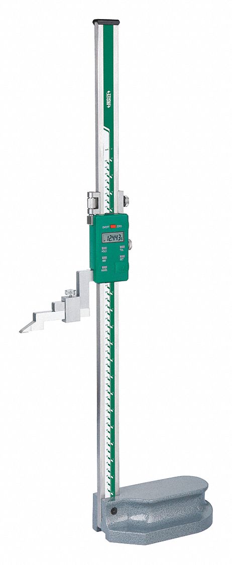 Digital Height Gauge: 0 in to 20 in /0 mm to 500 mm, Inch/Metric, +/-0.0024 in Accuracy