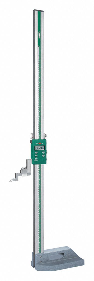 Digital Height Gauge: 0 in to 40 in /0 mm to 1, 000 mm, Inch/Metric, +/-0.0031 in Accuracy