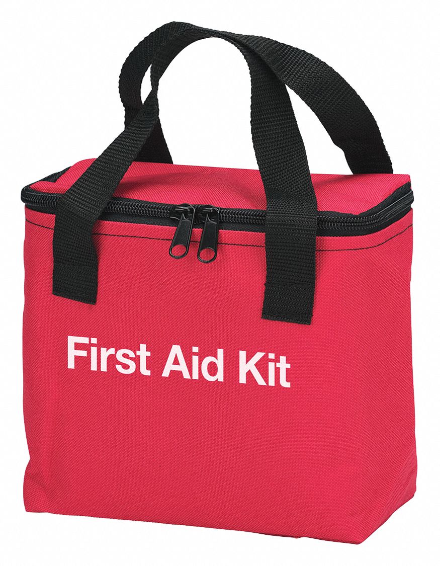 First Aid Kit and Housing: Gen Purpose, 10 People Served, 91 Components, Fabric