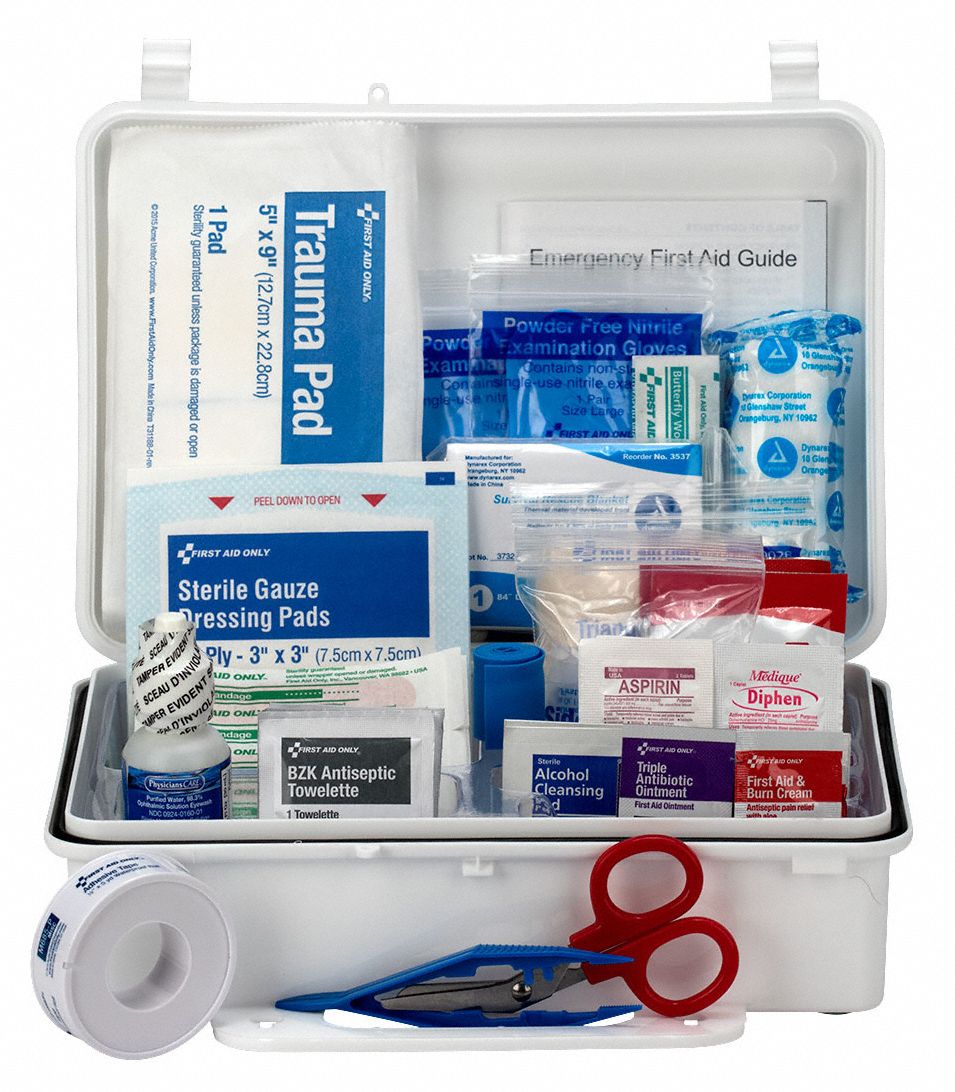 GRAINGER APPROVED First Aid Kit, Kit, Plastic, Industrial, 25 People ...