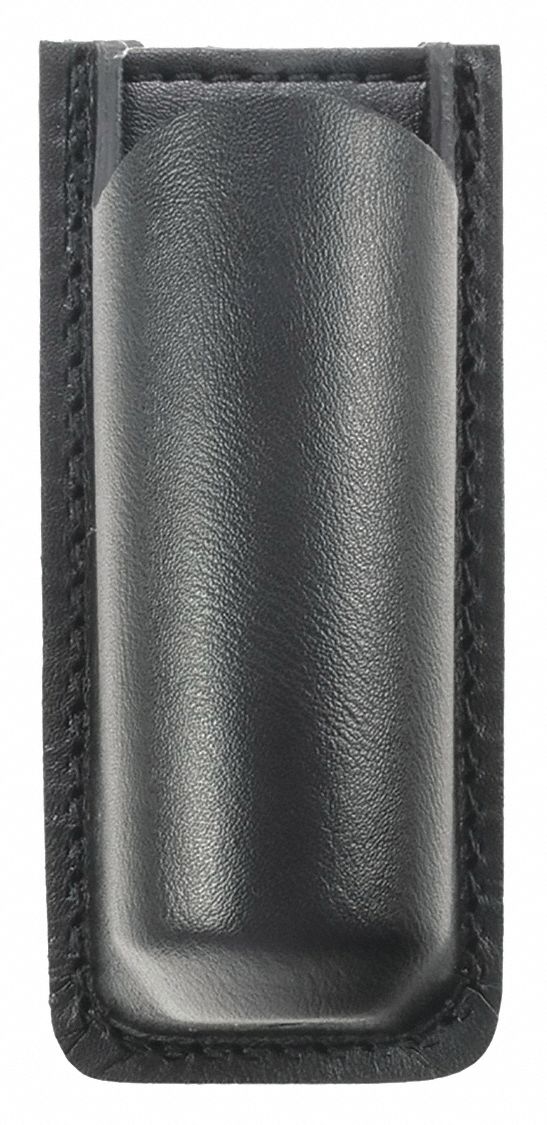 Duty Belt Accessory: Holder, OC/Aerosol Pouch, Belt Mounted, Black, Synthetic Leather