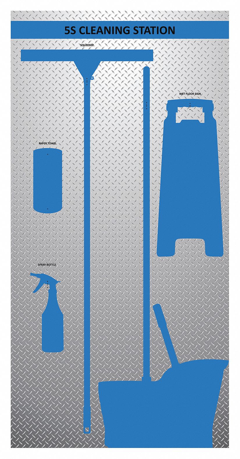 Shadow Board,  72 in H,  36 in W,  Gray