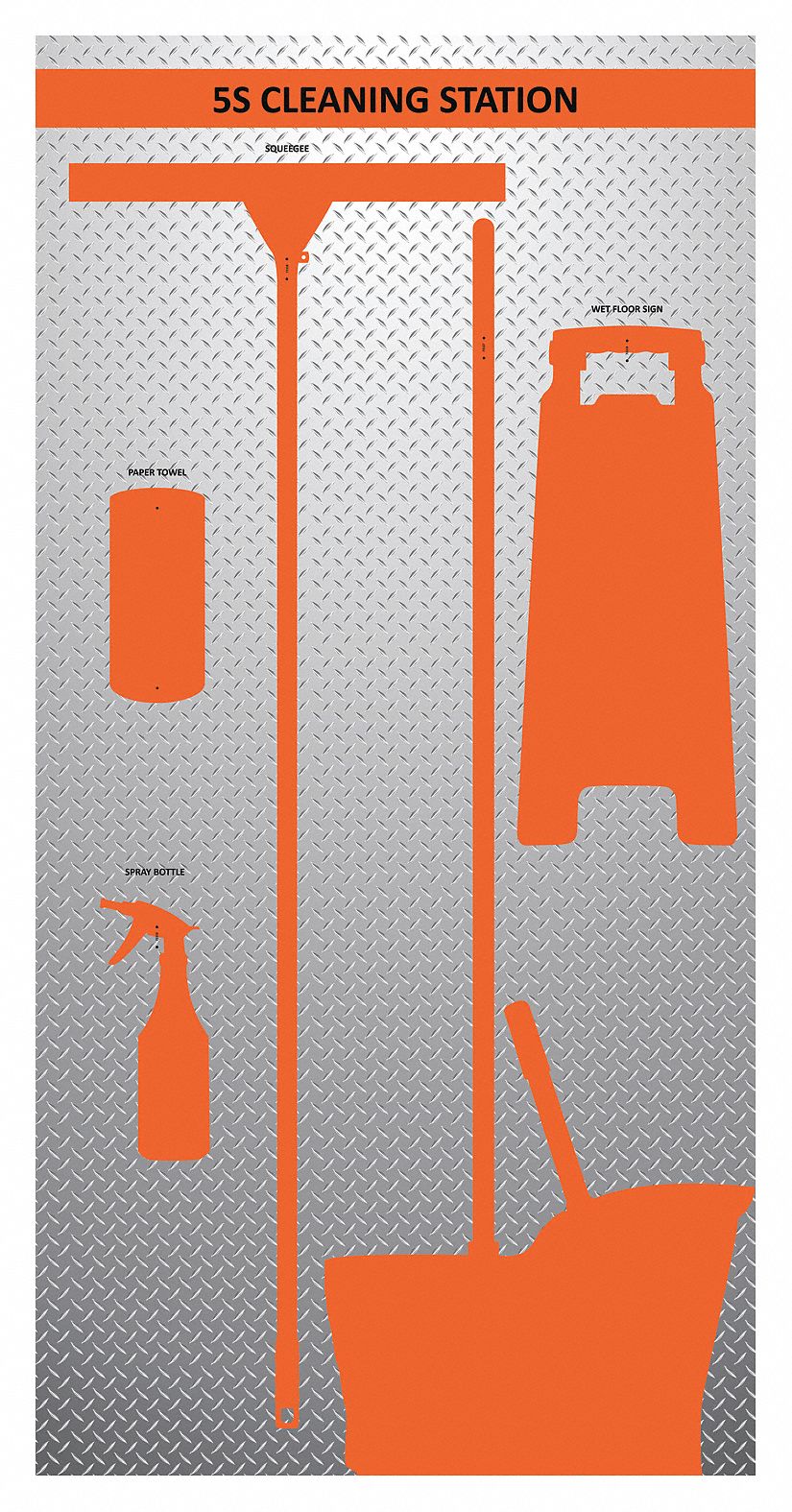 Shadow Board,  72 in H,  36 in W,  Green