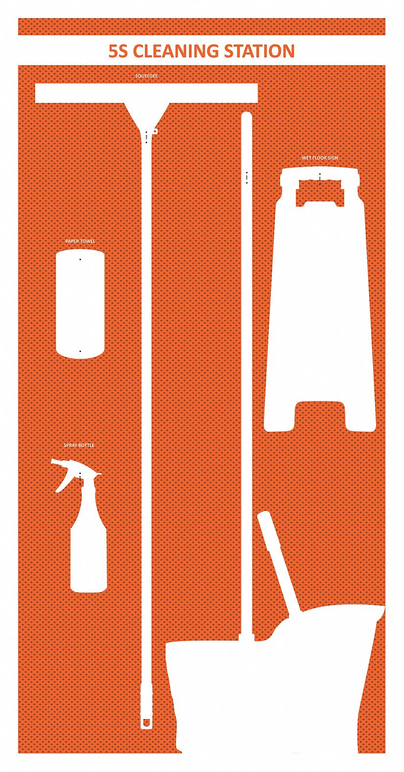 Shadow Board,  72 in H,  36 in W,  Green