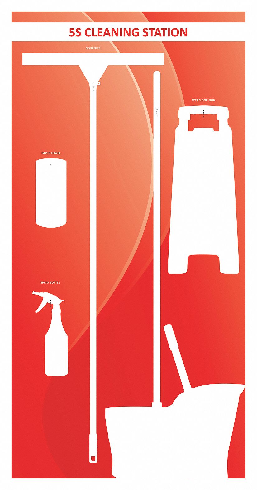 Shadow Board,  68 in H,  30 in W,  Red