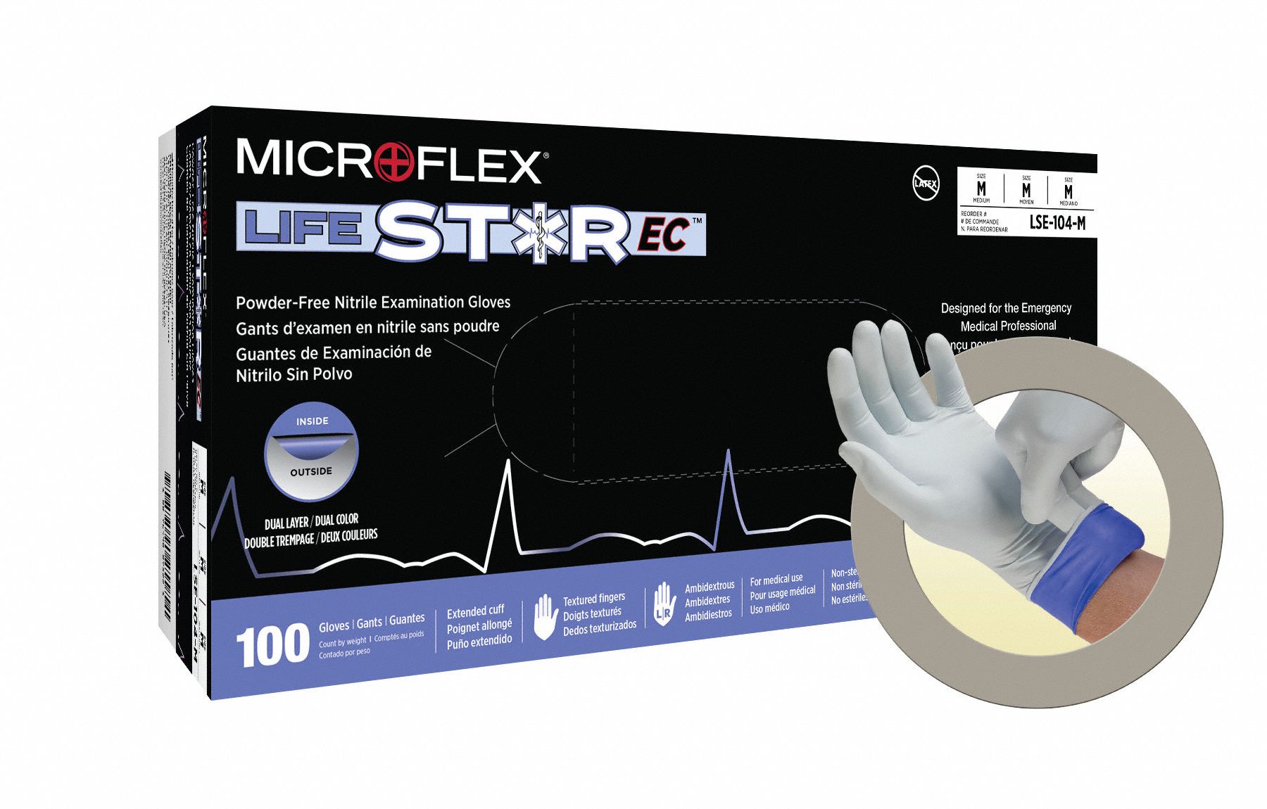 MICROFLEX Disposable Gloves Gen Purpose/MedicalGrade, 6 mil, Powder