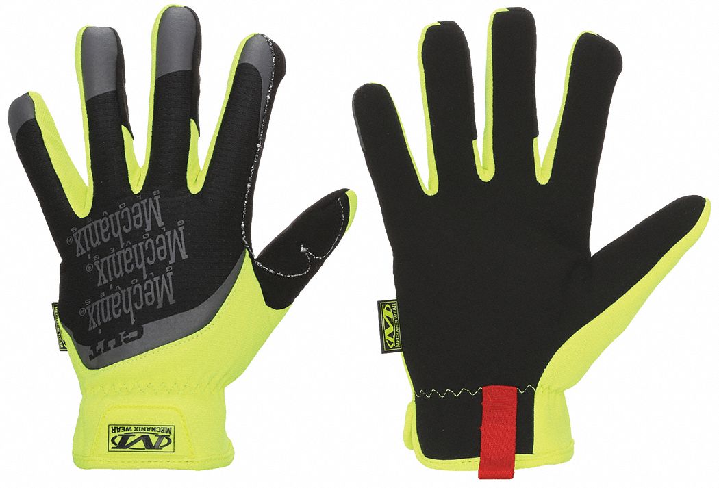 FASTFIT MECHANICS GLOVES, M (9), SYNTHETIC LEATHER, ANSI CUT LEVEL A5, HI-VIS YELLOW