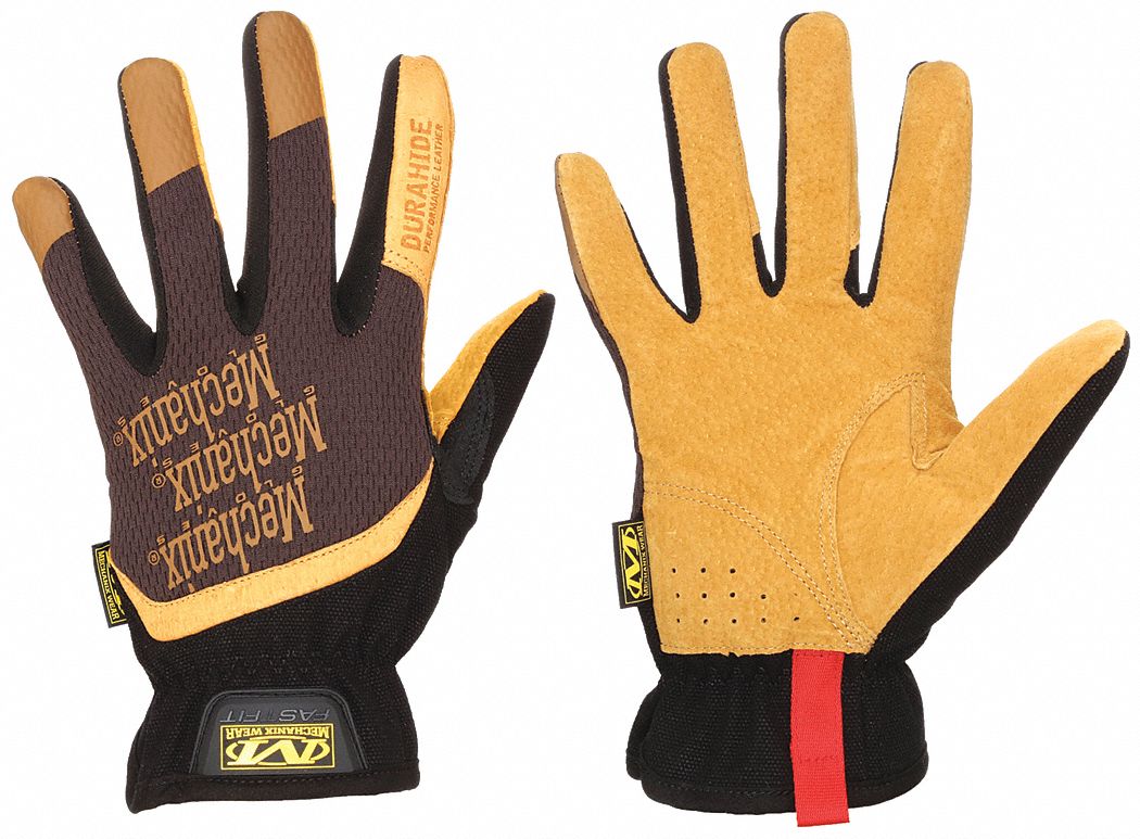 GANTS DE MÉCANICIEN FASTFIT DURAHIDE, M (9), DOIGT ENTIER, PEAU DE PORC, MARRON