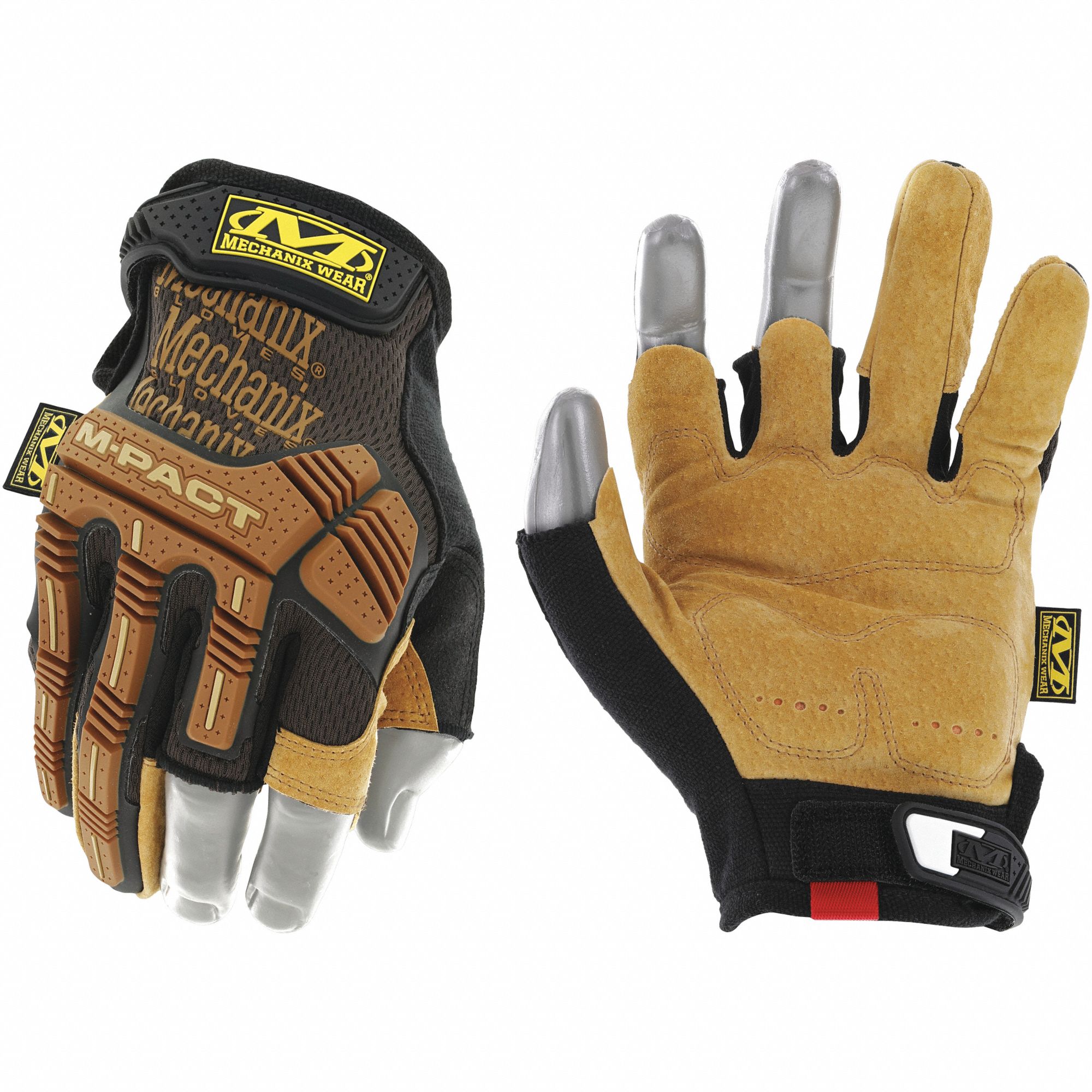 Mechanix Wear® Hook and Loop Cuff 4X Padded-Palm Glove, Black/Tan, Assorted  Sizes