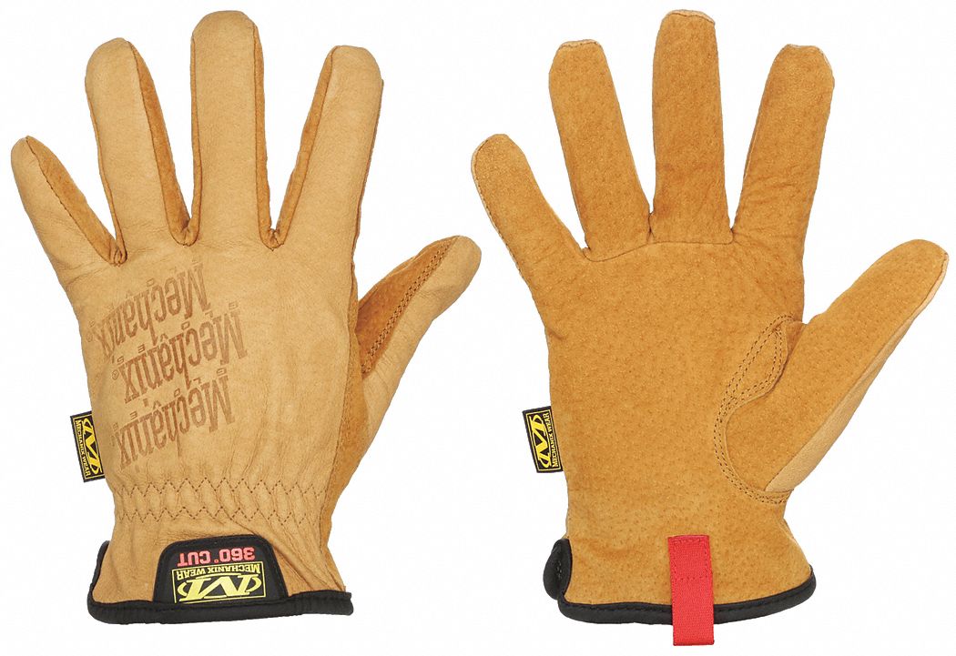MECHANIX WEAR Medium Brown Leather Driving Gloves, (1-Pair) in the