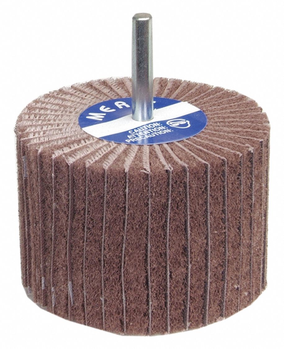 MERIT Coated/NonWoven Blend, Straight, Mounted Flap Wheel, Aluminum