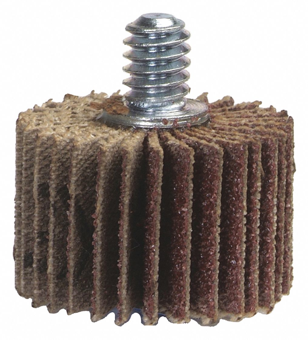 MERIT Coated, Threaded, Mounted Flap Wheel, Aluminum Oxide, 2 in