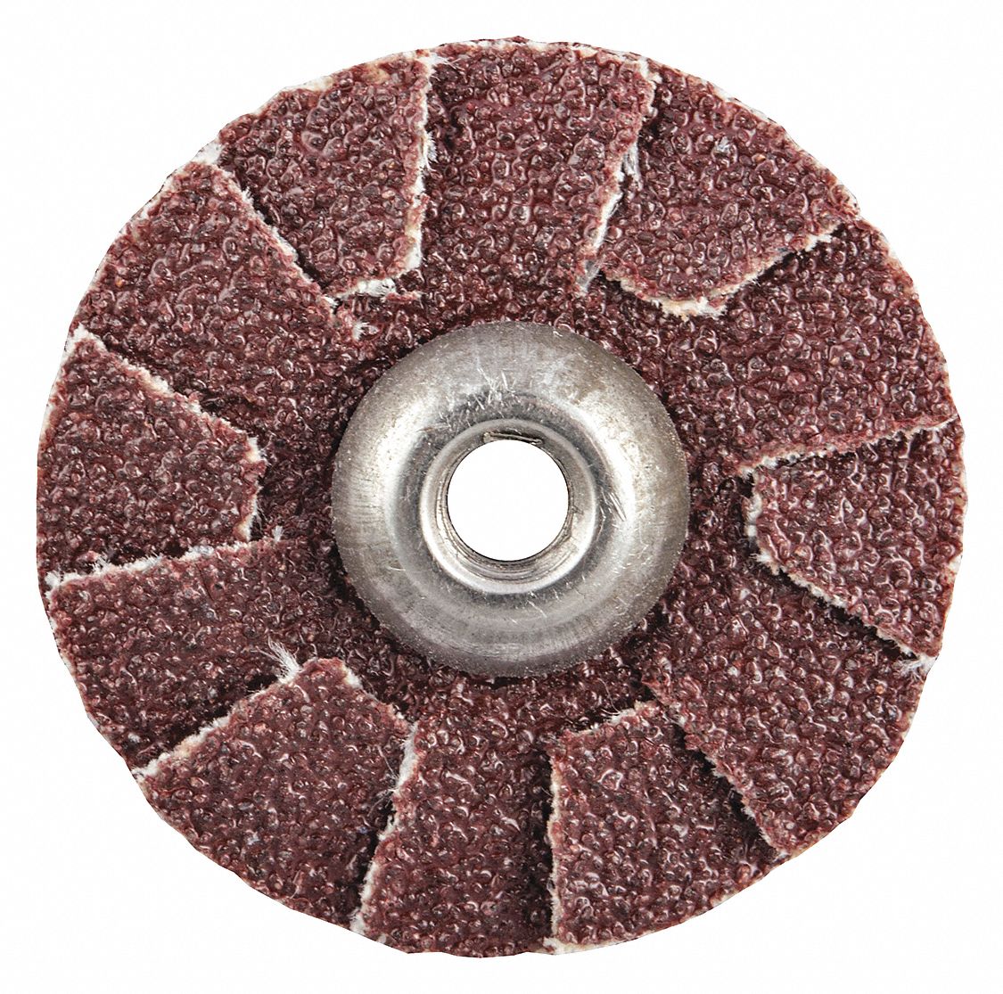 Overlap Slotted Disc: 1 in Dia, #8-32 Eyelet, Aluminum Oxide, P80 Grit, J Wt Cotton, R228