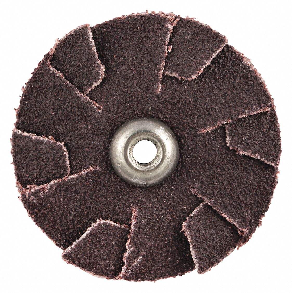 Overlap Slotted Disc: 1 1/2 in Dia, #8-32 Eyelet, Aluminum Oxide, 80 Grit, X Wt Cotton, R228