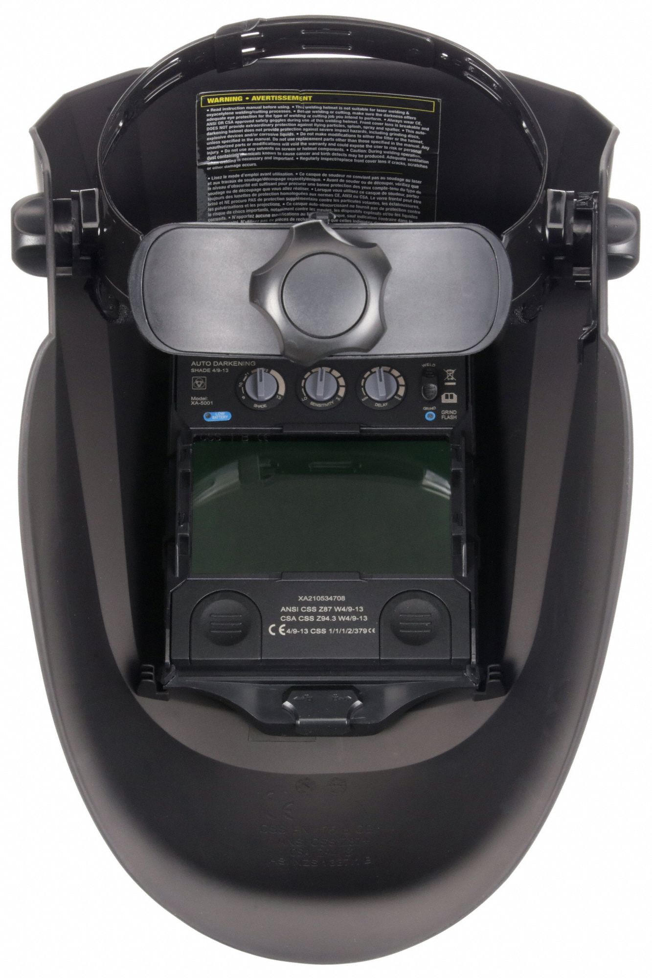 SELLSTROM Welding Helmet AutoDarkening, 4 Arc Sensors, Black, W9 to