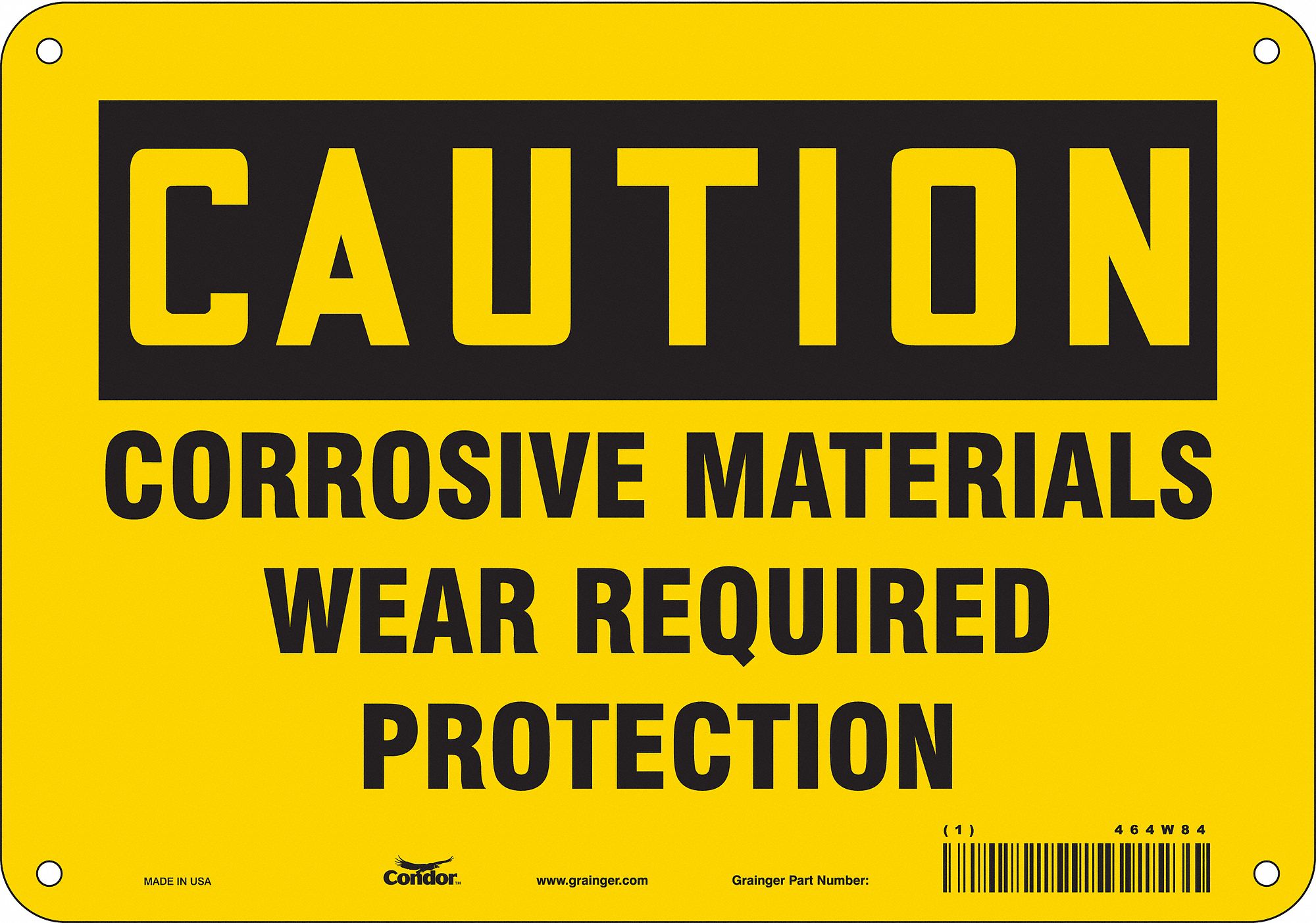 Safety Sign: Aluminum, Mounting Holes Sign Mounting, 7 in x 10 in Nominal Sign Size, 0.032 in Thick