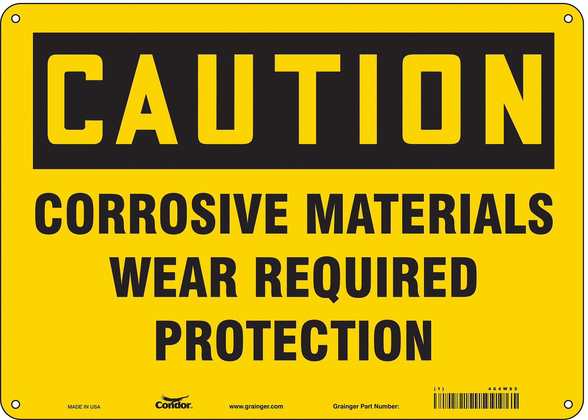 Safety Sign: Aluminum, Mounting Holes Sign Mounting, 10 in x 14 in Nominal Sign Size, 0.032 in Thick