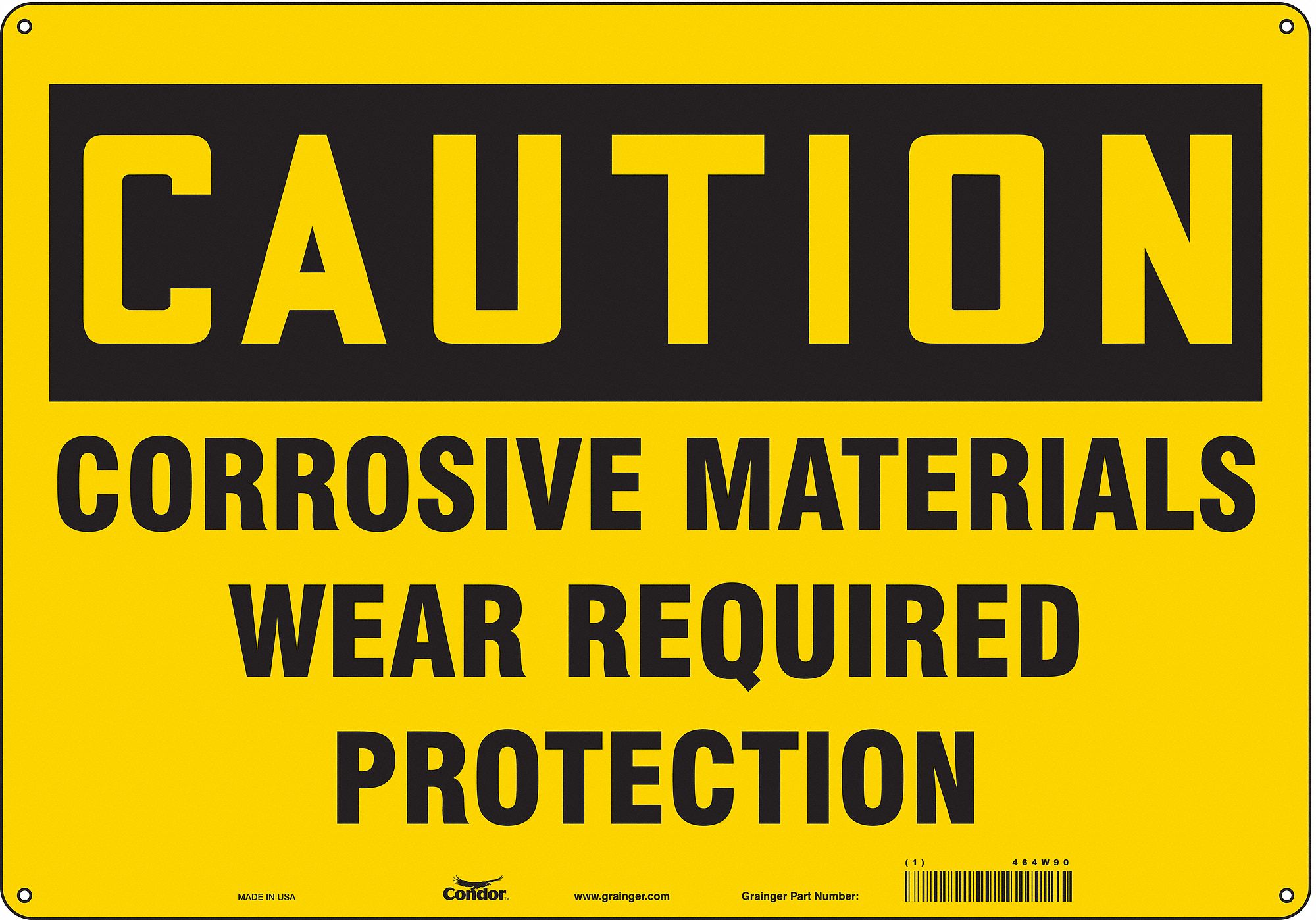 Safety Sign: Polyethylene, Mounting Holes Sign Mounting, 14 in x 20 in Nominal Sign Size