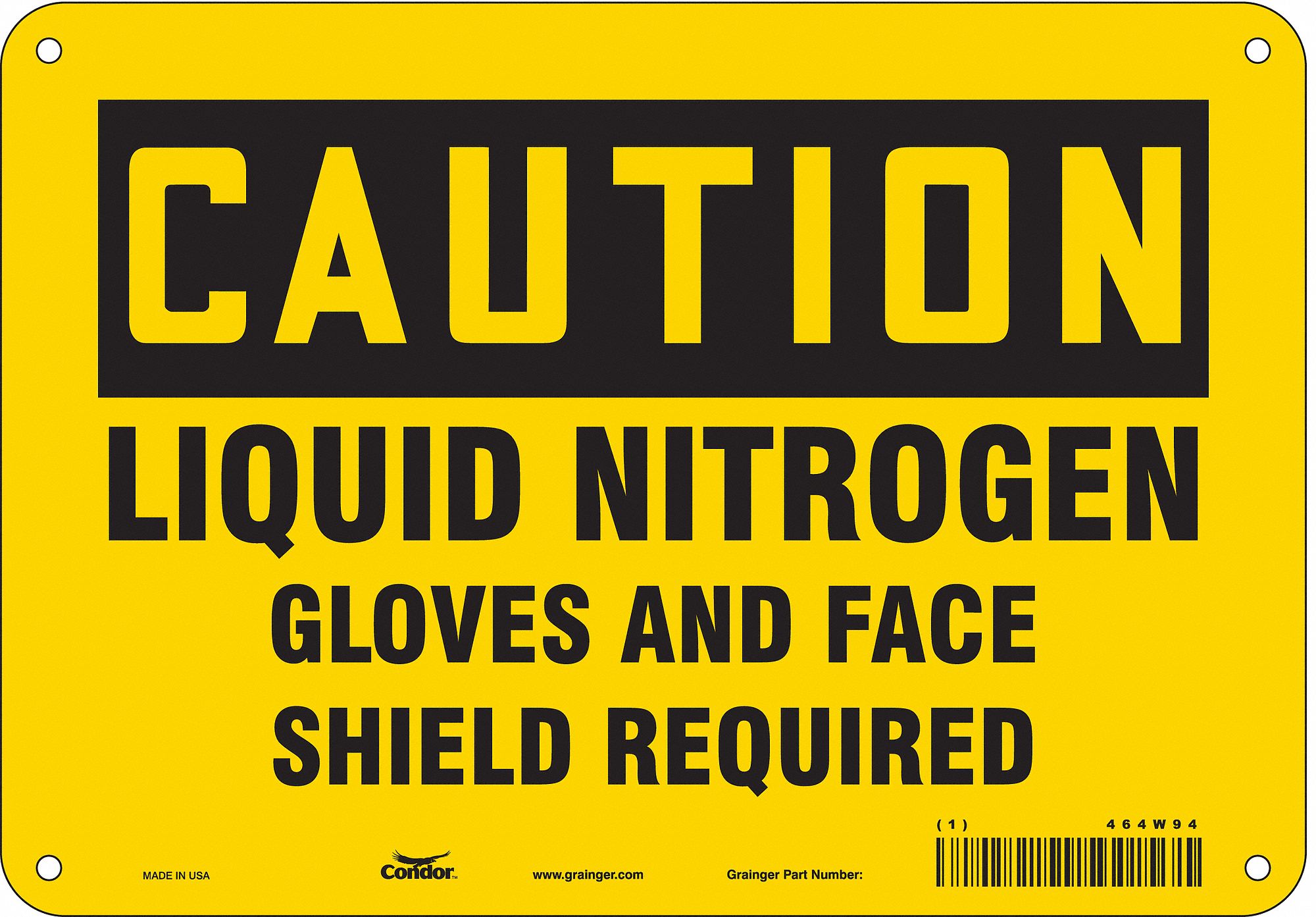 Safety Sign: Aluminum, Mounting Holes Sign Mounting, 7 in x 10 in Nominal Sign Size, 0.032 in Thick