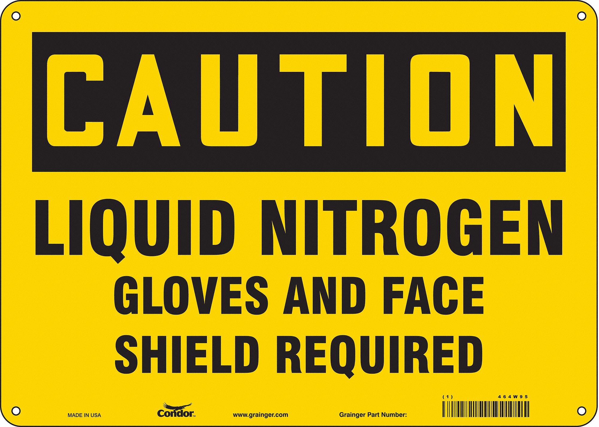 Safety Sign: Aluminum, Mounting Holes Sign Mounting, 10 in x 14 in Nominal Sign Size, 0.032 in Thick