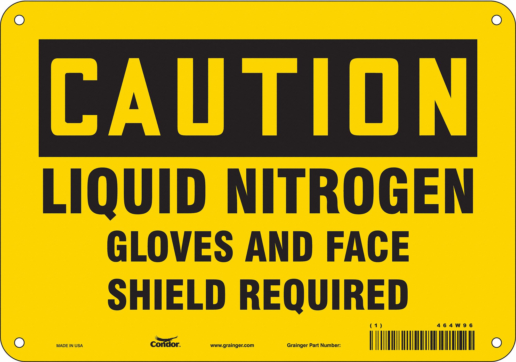 Safety Sign: Polyethylene, Mounting Holes Sign Mounting, 7 in x 10 in Nominal Sign Size