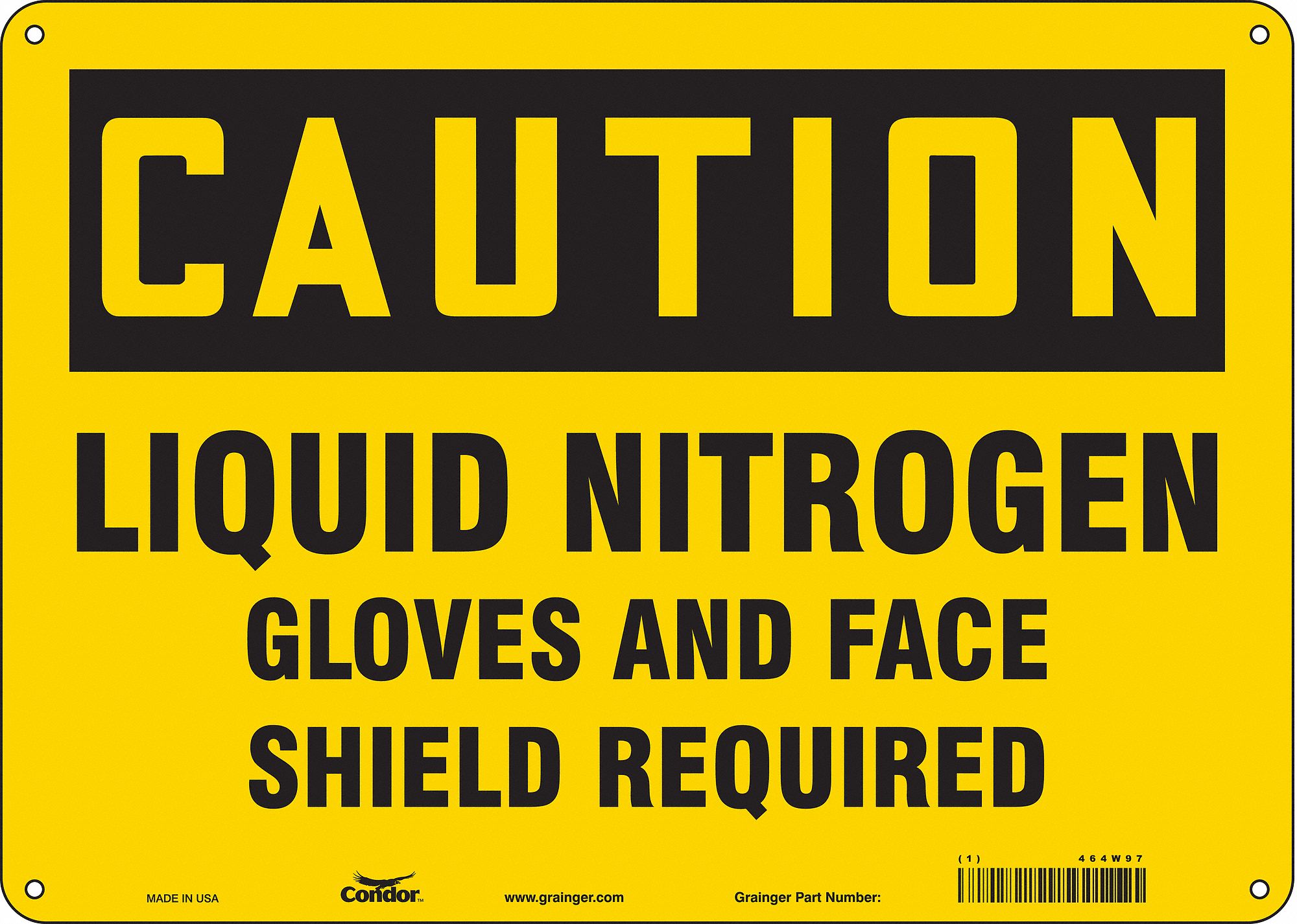 Safety Sign: Polyethylene, Mounting Holes Sign Mounting, 10 in x 14 in Nominal Sign Size