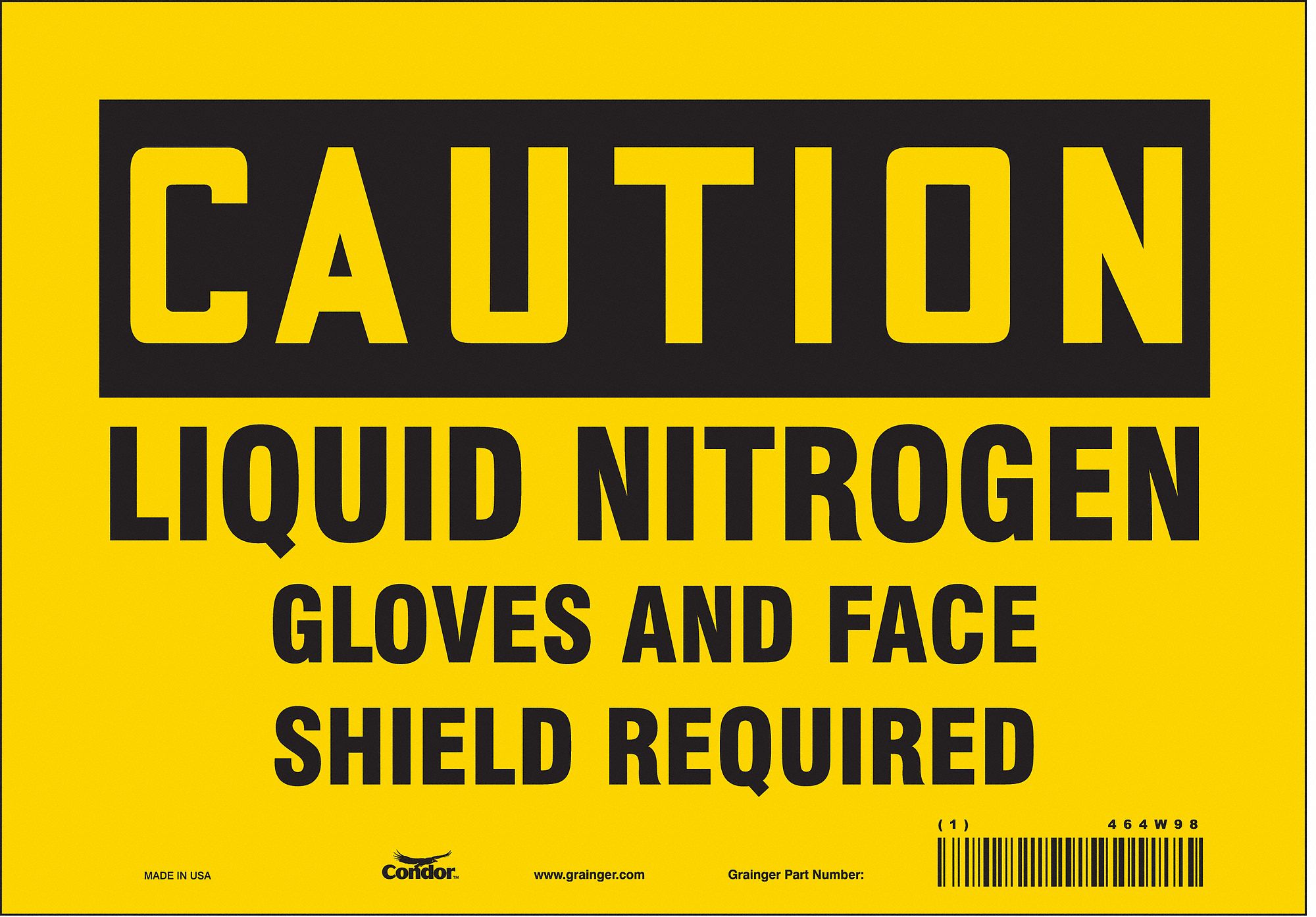 Safety Sign: Vinyl, Adhesive Sign Mounting, 7 in x 10 in Nominal Sign Size, Not Retroreflective
