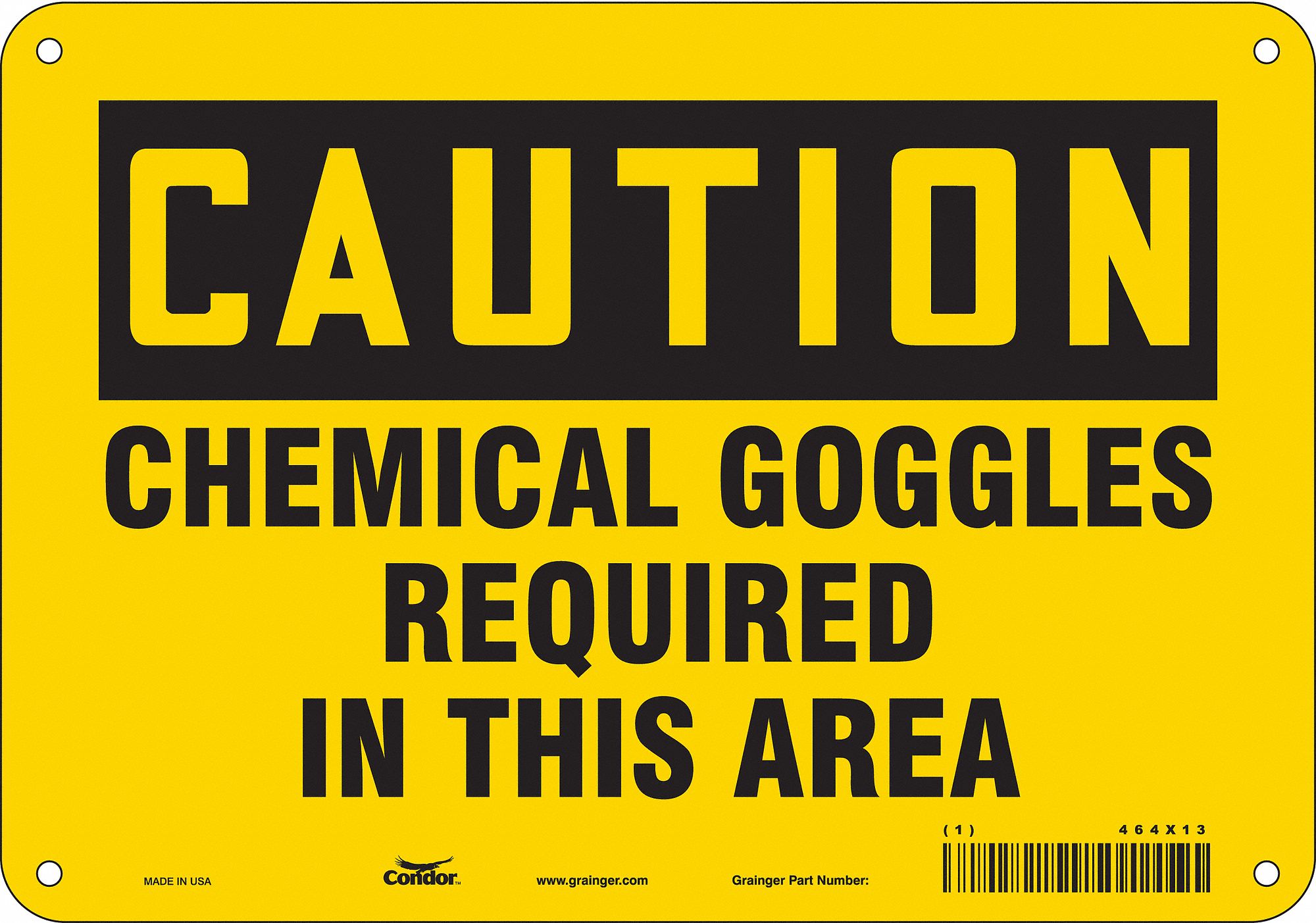 Safety Sign: Aluminum, Mounting Holes Sign Mounting, 7 in x 10 in Nominal Sign Size, 0.032 in Thick