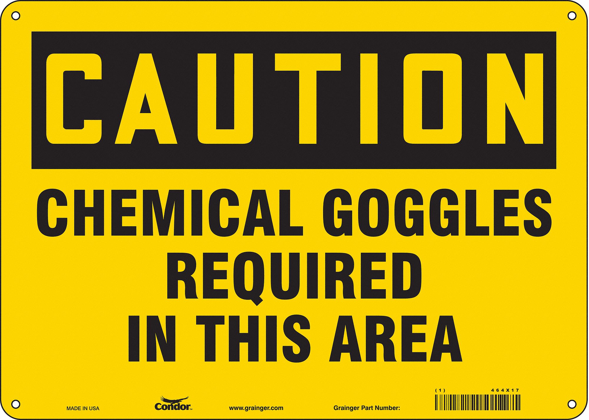 Safety Sign: Polyethylene, Mounting Holes Sign Mounting, 10 in x 14 in Nominal Sign Size, Caution