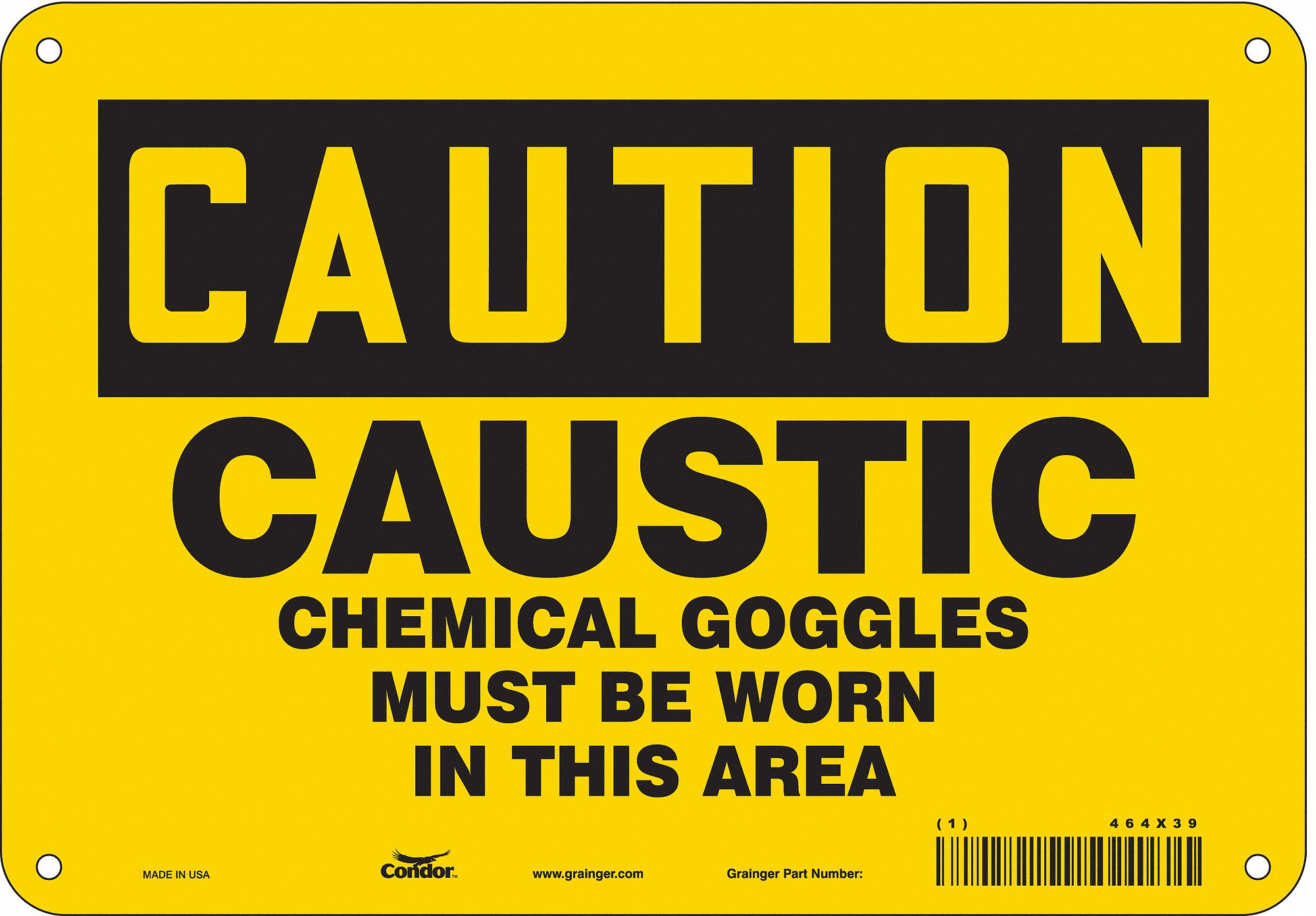 Safety Sign: Aluminum, Mounting Holes Sign Mounting, 7 in x 10 in Nominal Sign Size, 0.032 in Thick