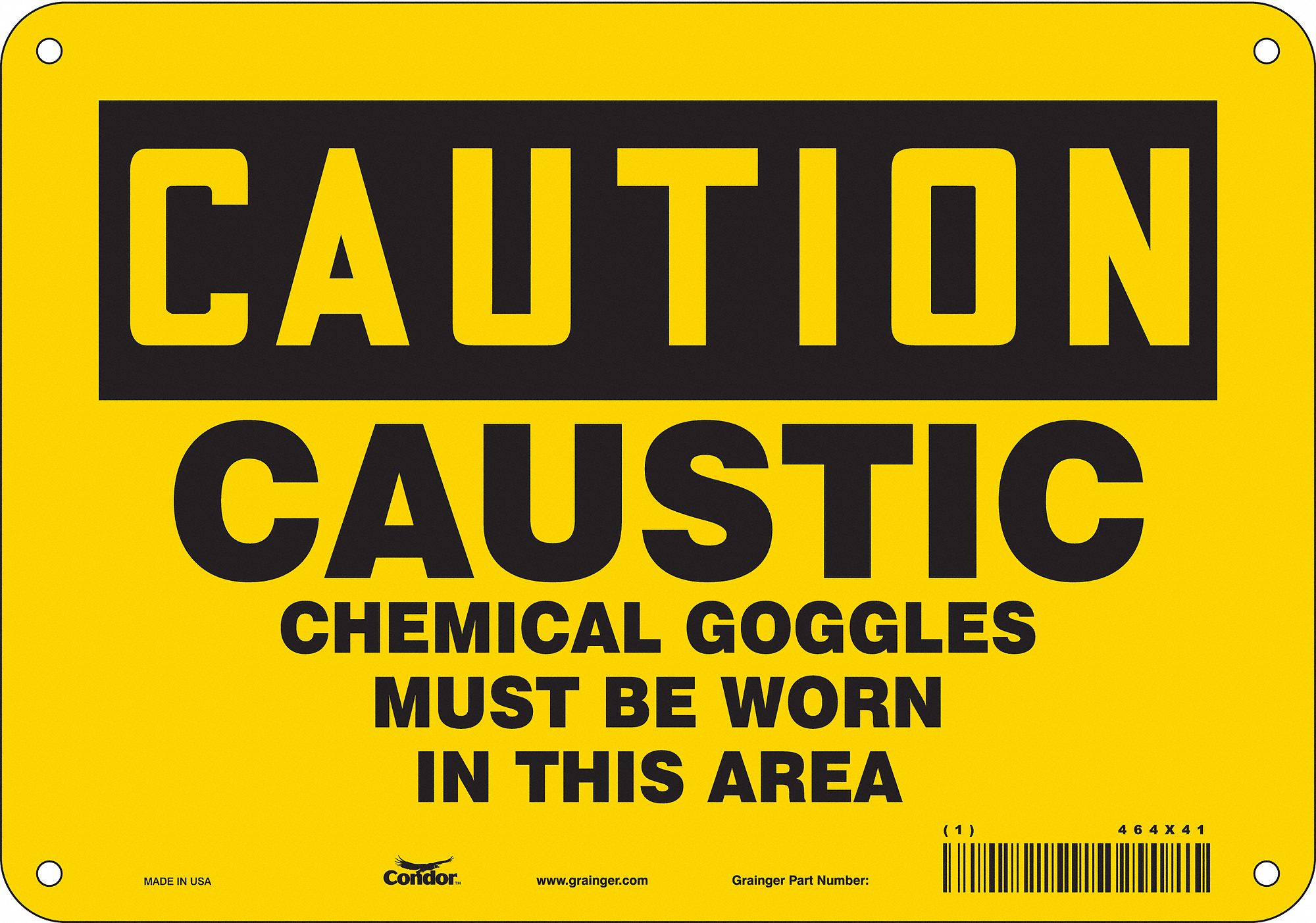 Safety Sign: Polyethylene, Mounting Holes Sign Mounting, 7 in x 10 in Nominal Sign Size, Caution