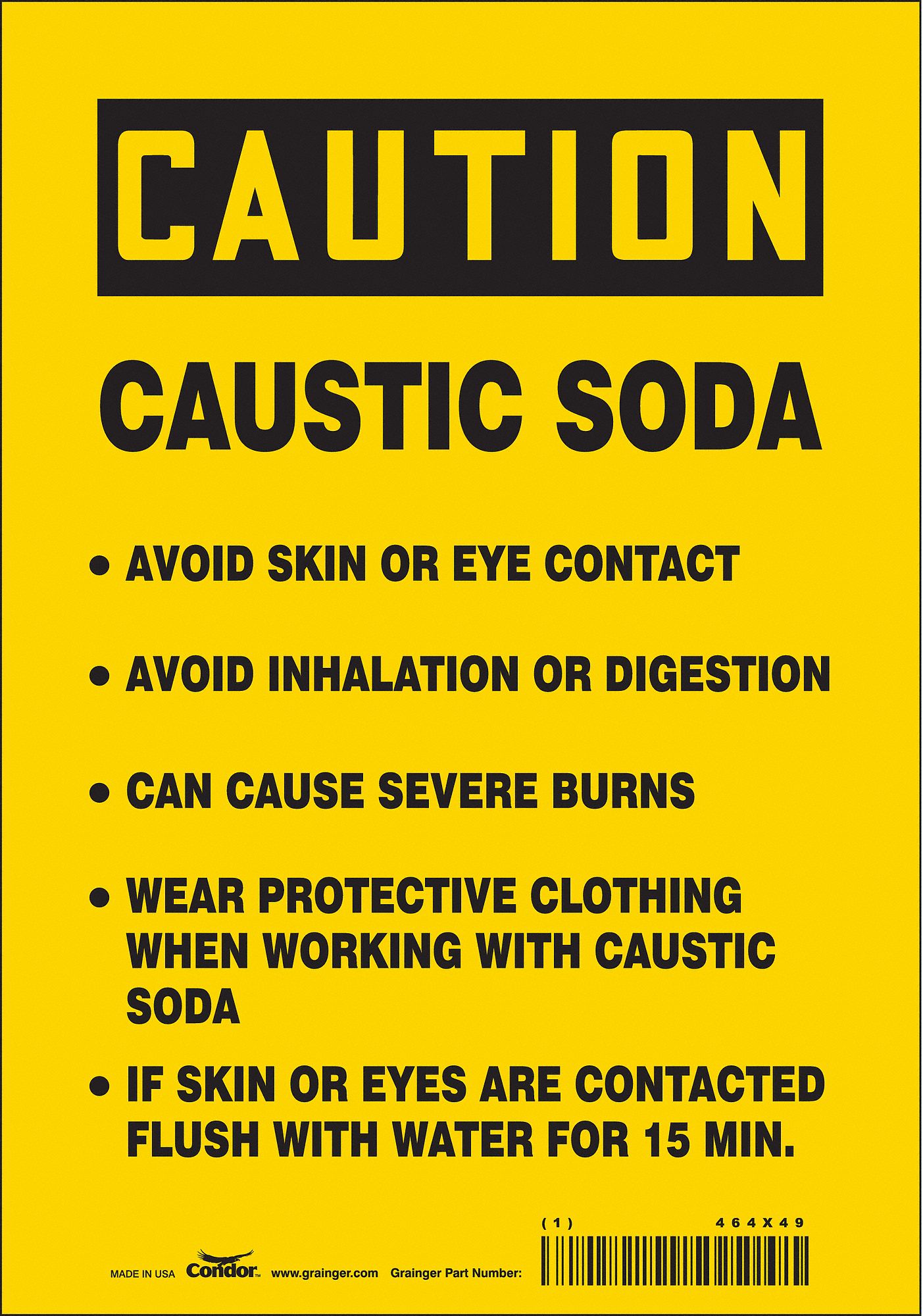 Safety Sign: Vinyl, Adhesive Sign Mounting, 10 in x 7 in Nominal Sign Size, Not Retroreflective