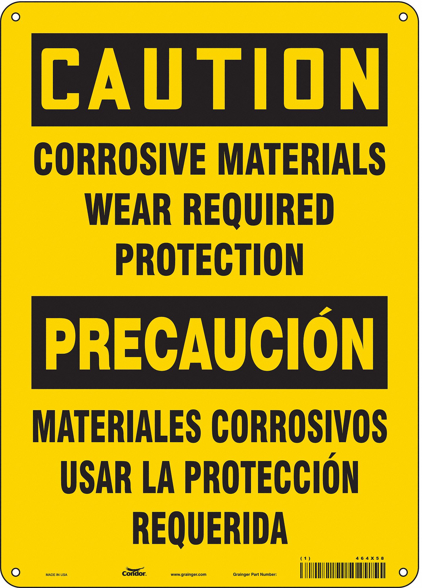 Safety Sign: Aluminum, Mounting Holes Sign Mounting, 14 in x 10 in Nominal Sign Size, 0.032 in Thick