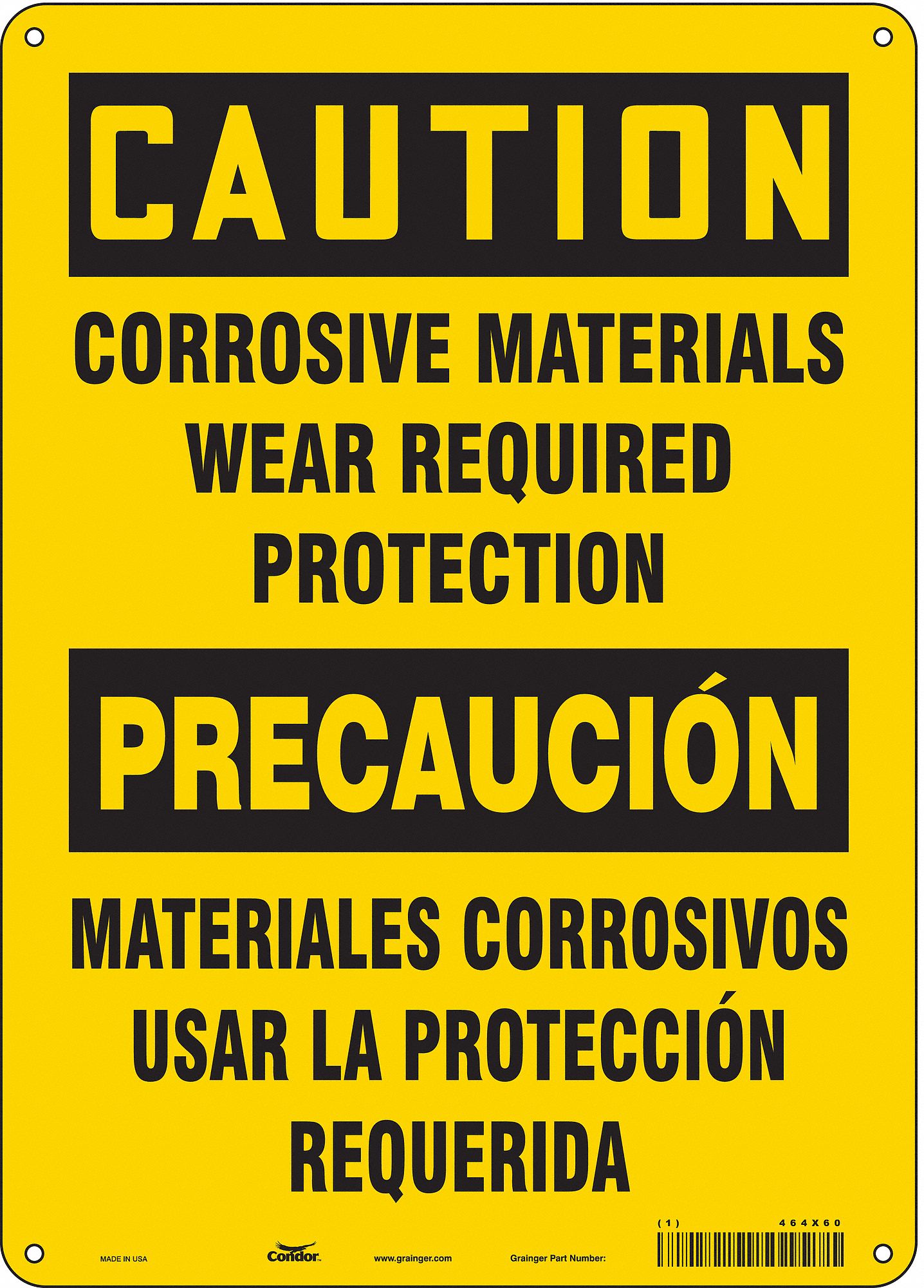 Safety Sign: Polyethylene, Mounting Holes Sign Mounting, 14 in x 10 in Nominal Sign Size