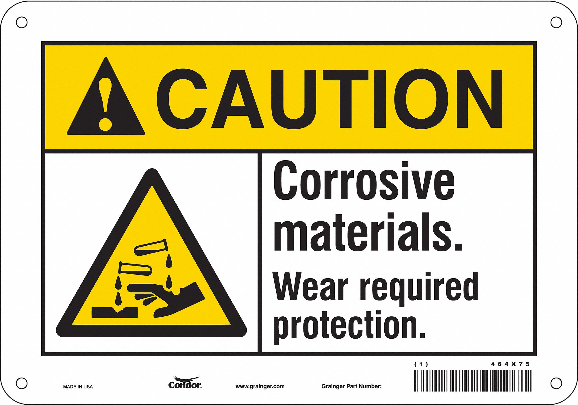 Safety Sign: Aluminum, Mounting Holes Sign Mounting, 7 in x 10 in Nominal Sign Size, 0.032 in Thick
