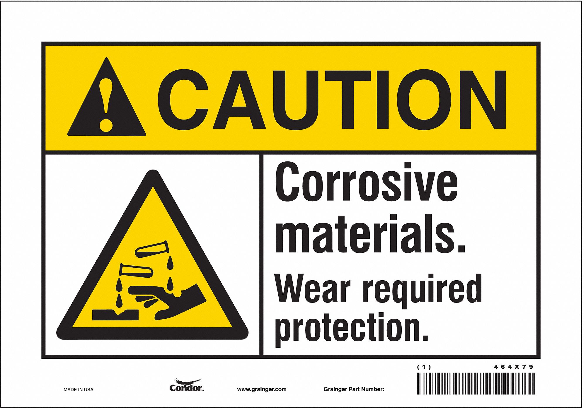 Safety Sign: Vinyl, Adhesive Sign Mounting, 7 in x 10 in Nominal Sign Size, Not Retroreflective