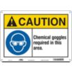 Caution: Chemical Goggles Required In This Area. Signs
