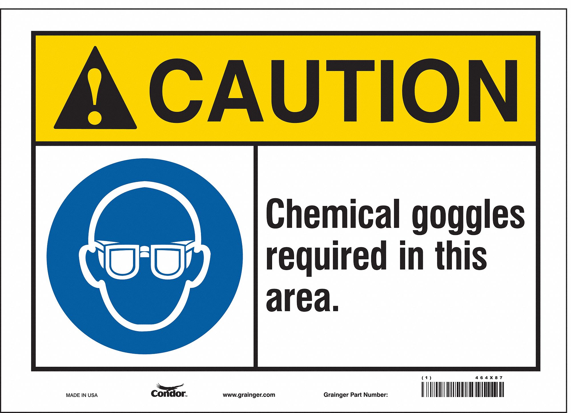 Safety Sign: Vinyl, Adhesive Sign Mounting, 10 in x 14 in Nominal Sign Size, Not Retroreflective
