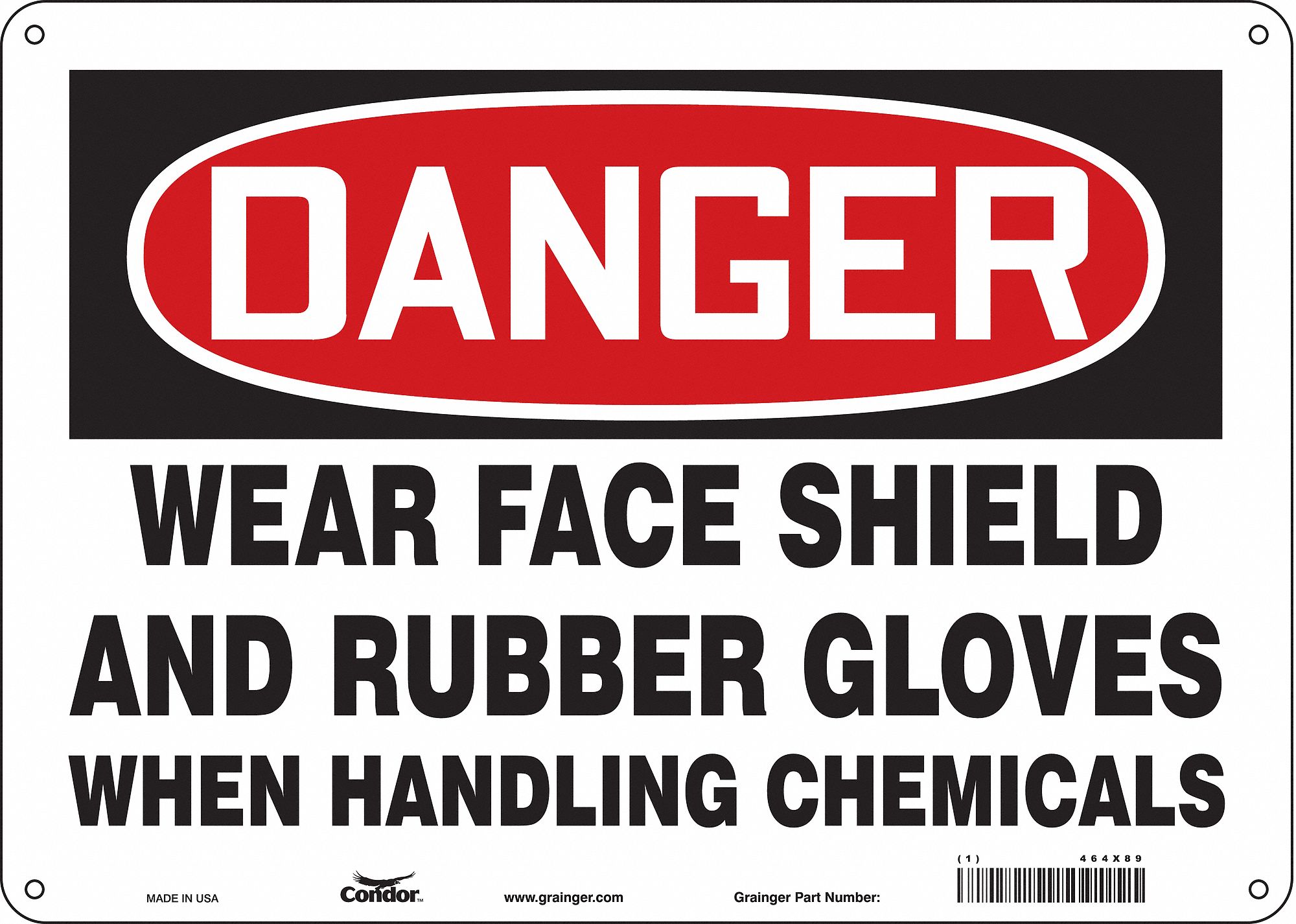 Safety Sign: Aluminum, Mounting Holes Sign Mounting, 10 in x 14 in Nominal Sign Size, 0.032 in Thick