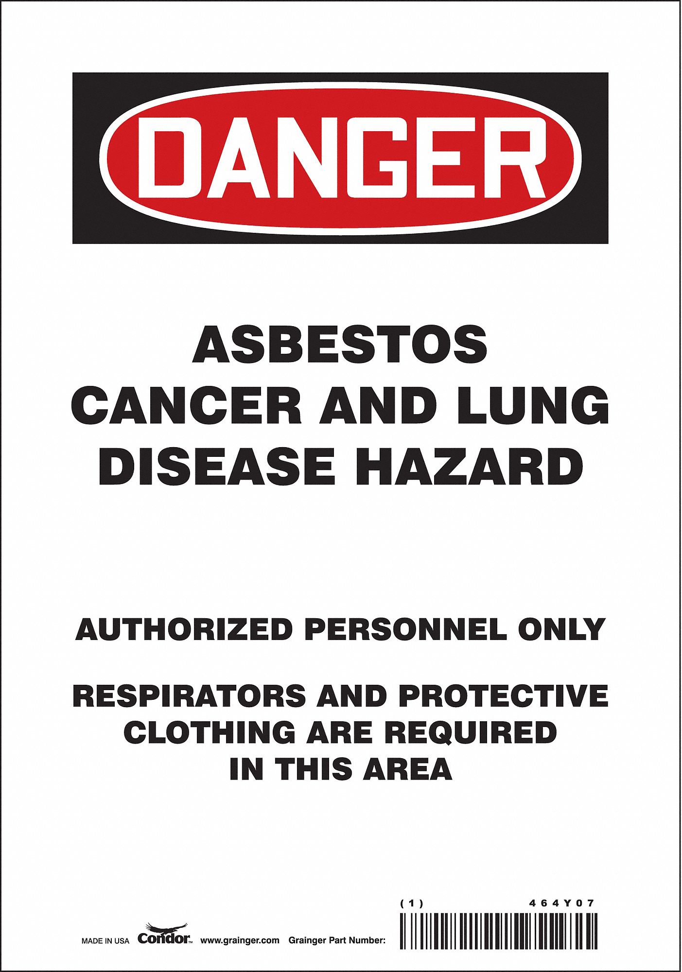 Safety Sign: Vinyl, Adhesive Sign Mounting, 10 in x 7 in Nominal Sign Size, Not Retroreflective