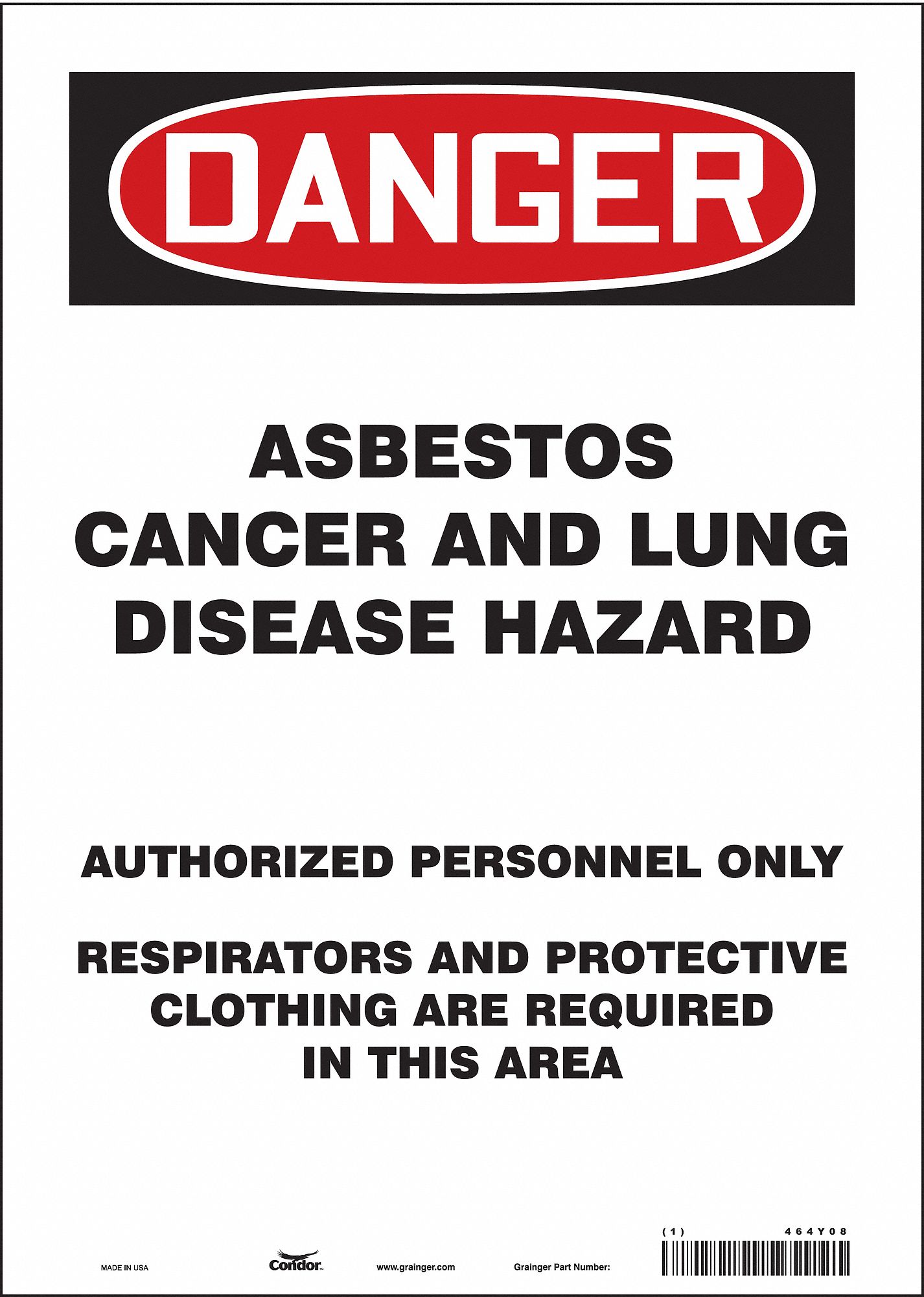 Safety Sign: Vinyl, Adhesive Sign Mounting, 14 in x 10 in Nominal Sign Size, Not Retroreflective